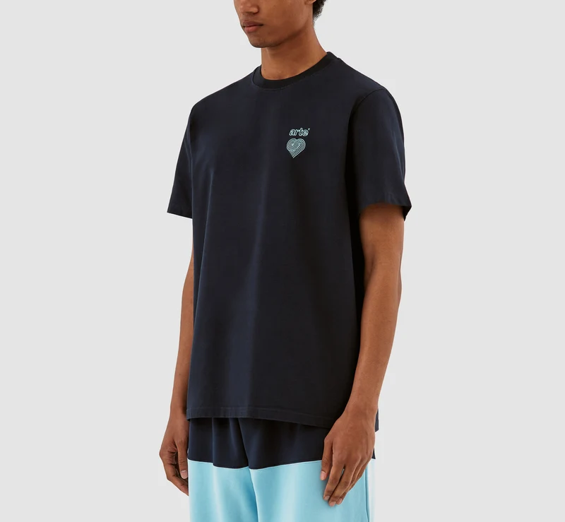 Taut Embroi Heart Logo T-shirt - Marine