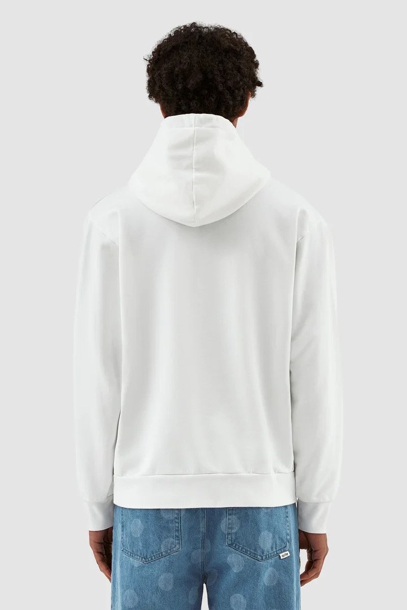 Sweat à capuche avec logo Hannes - Blanc