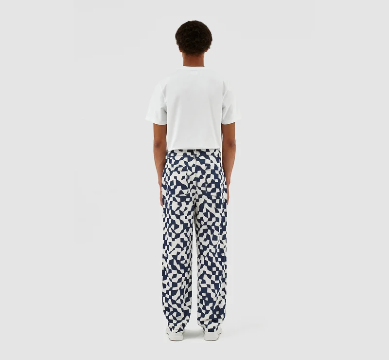 Pantalon Paul Abstract - Marine/Blanc