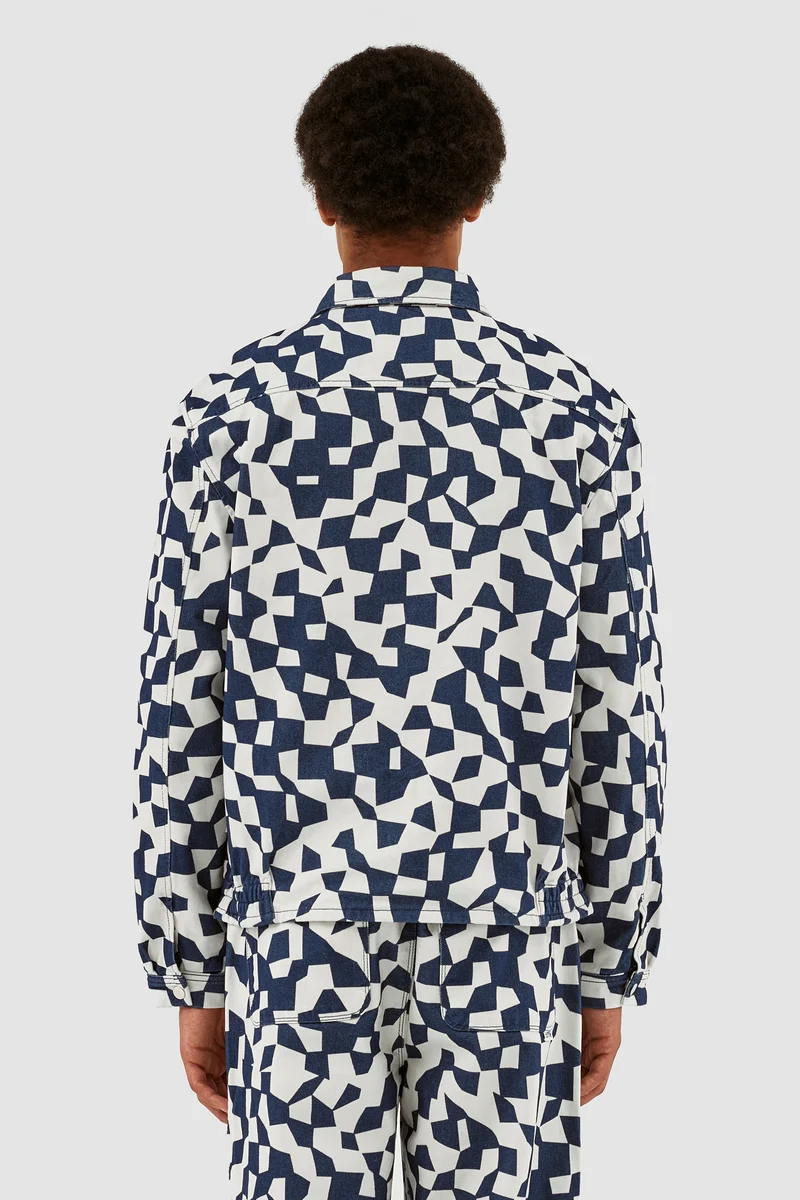 Veste abstraite Jackson - Marine/Blanc