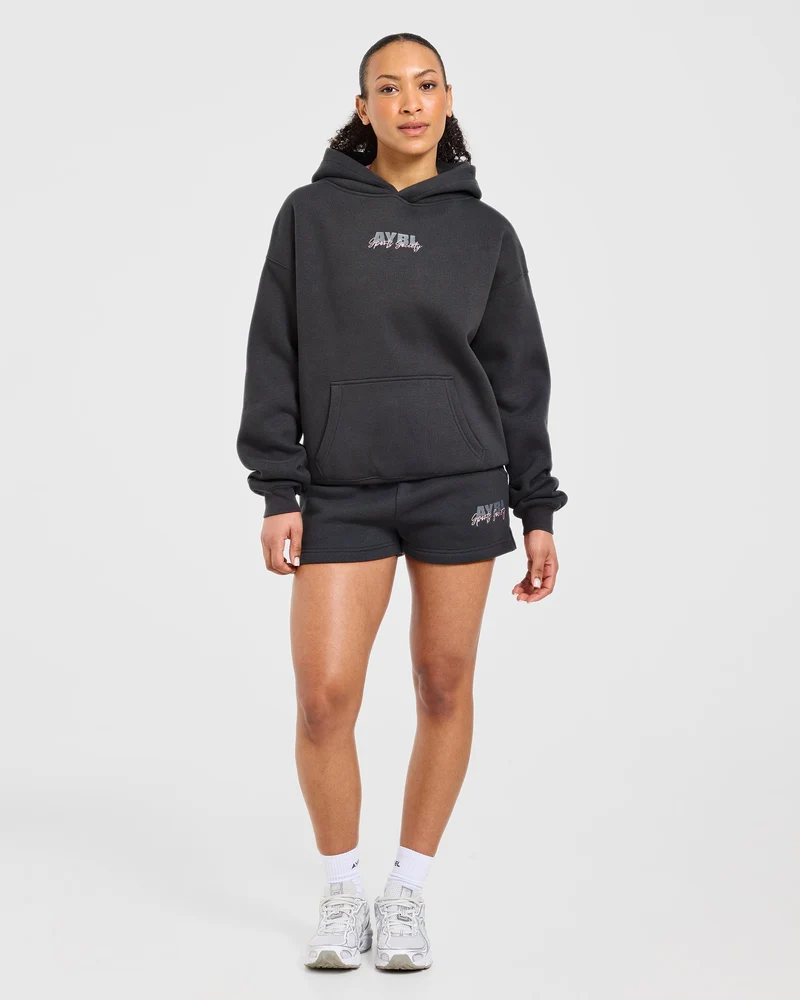 Sports Society Oversized Shorts - Charcoal