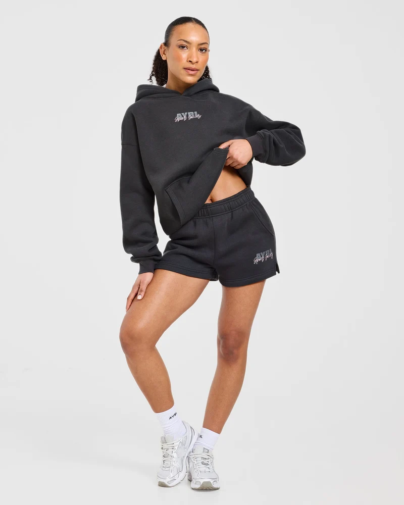 Sports Society Oversized Shorts - Charcoal