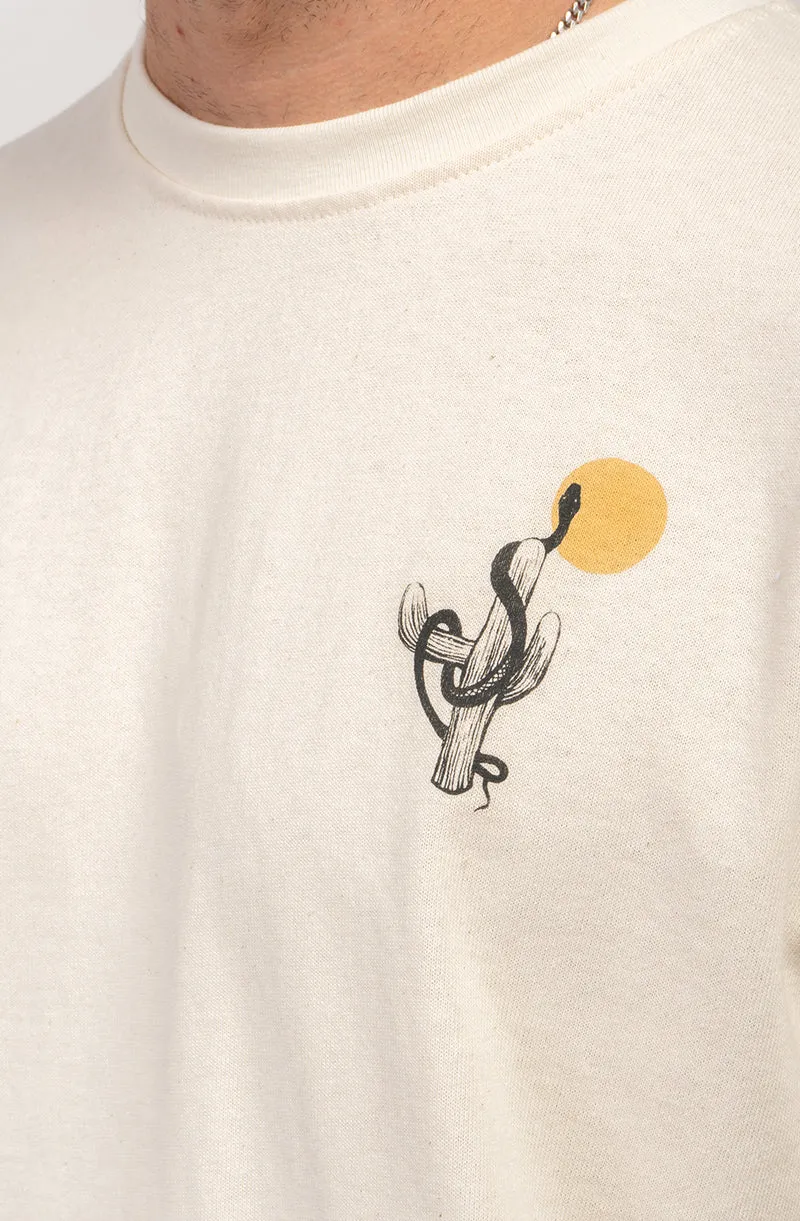 T-shirt en coton bio ivoire Cowgirl Snake