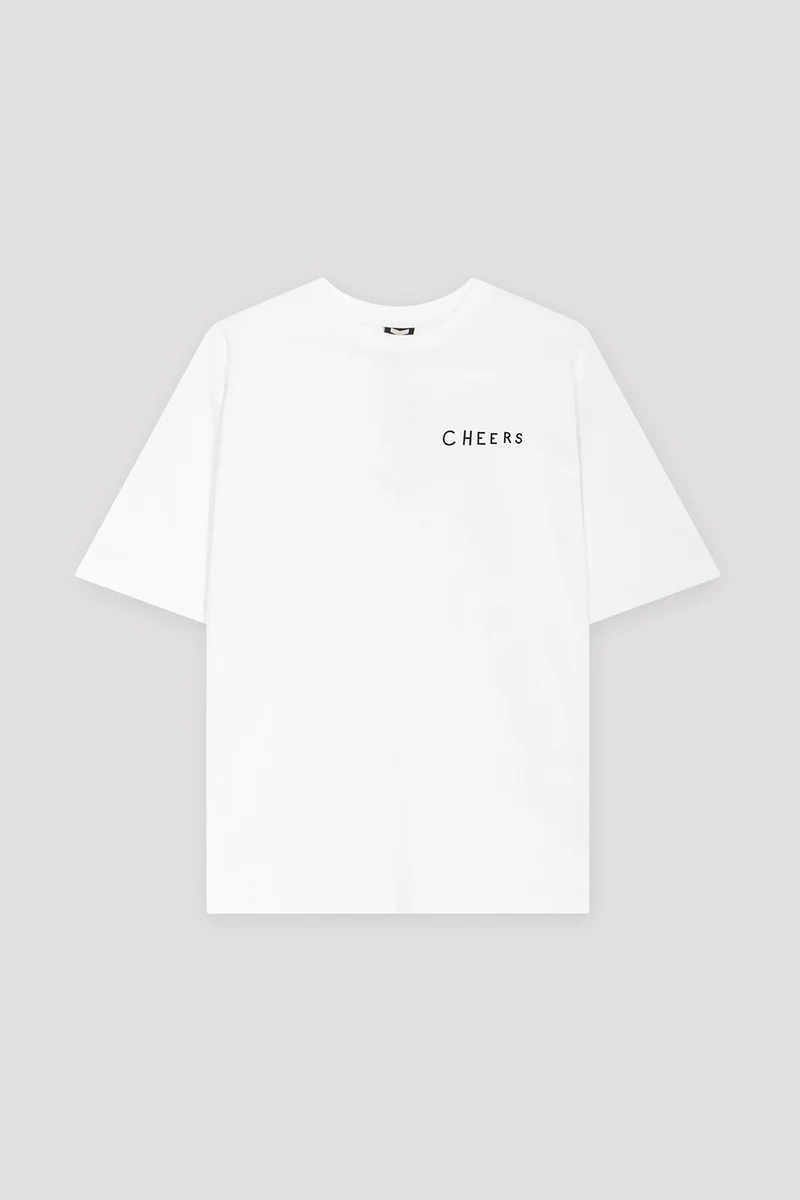 Cheers T-Shirt blanc en coton biologique