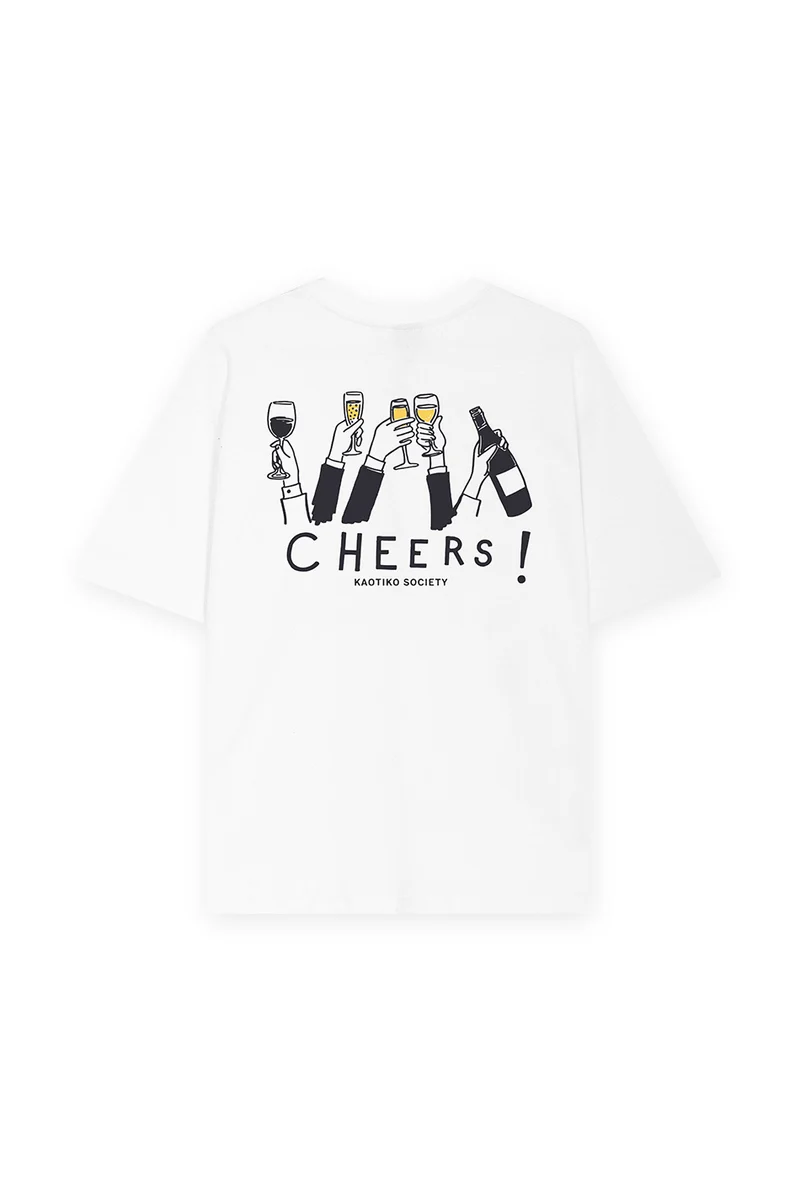 Cheers T-Shirt blanc en coton biologique