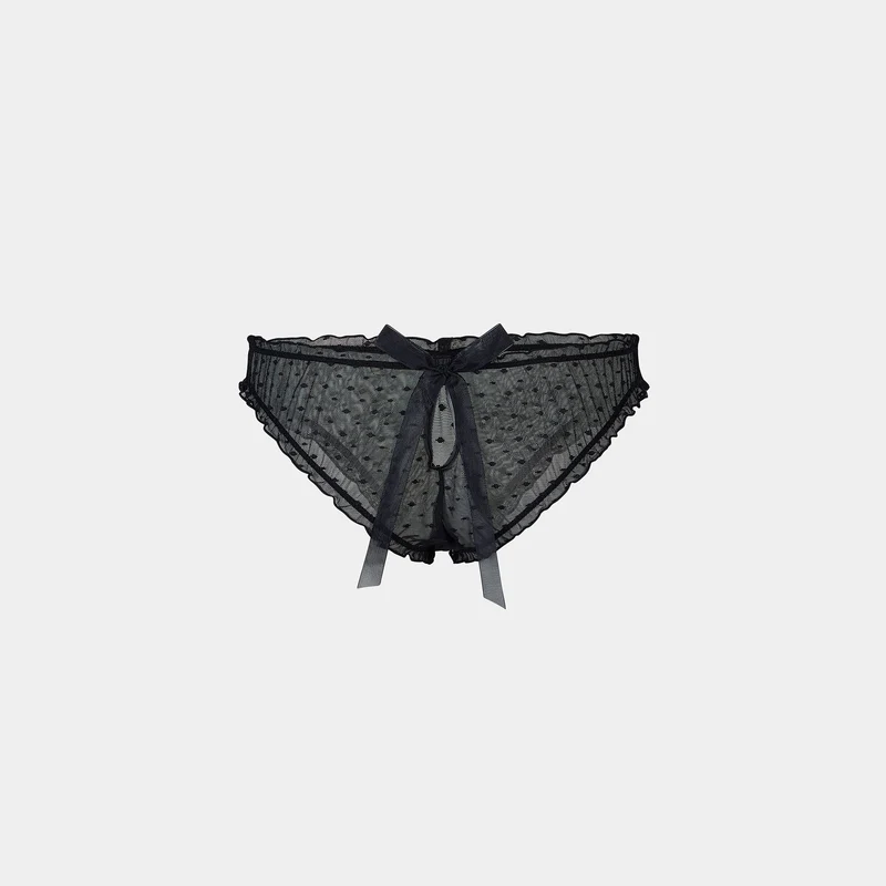 Culotte Brésilienne à Pois - Noir