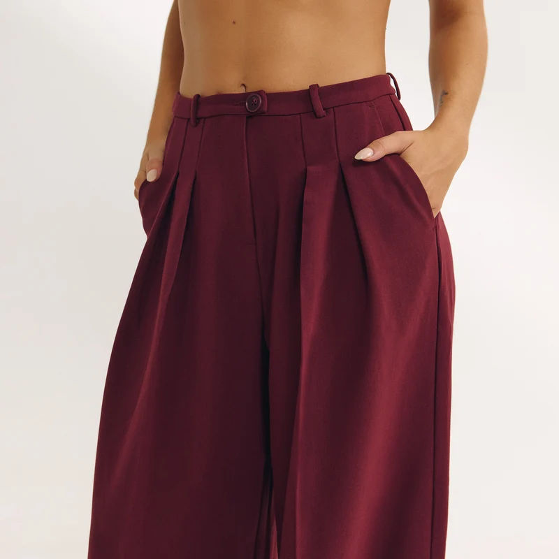 Pantalon Large - Laque cerise