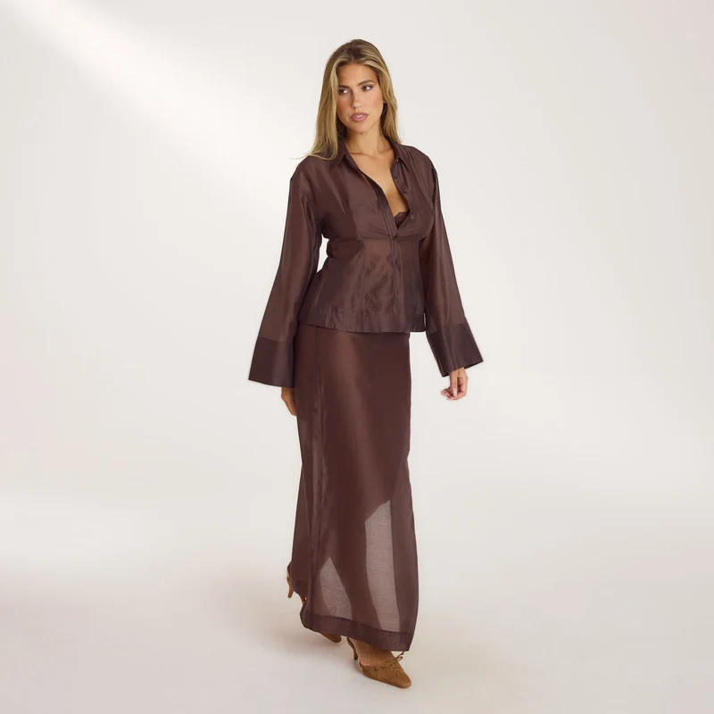 Maxi-Jupe Transparente - Chocolat