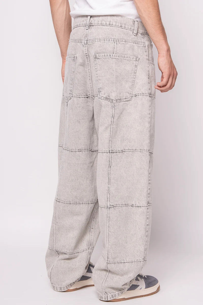 Pantalon Washed Patched Pearl Gray