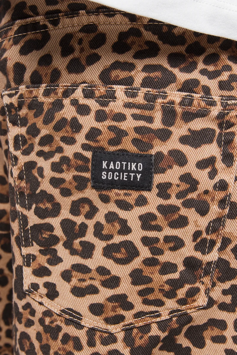 Pantalon Ample en Léopard Marron