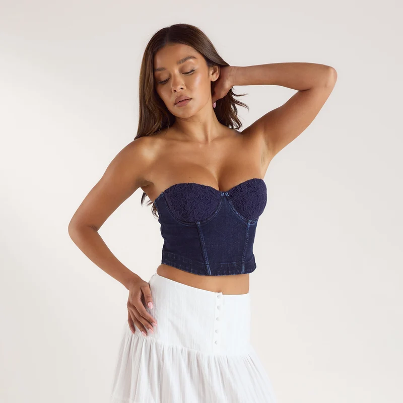 Top Corset en Jean - Indigo