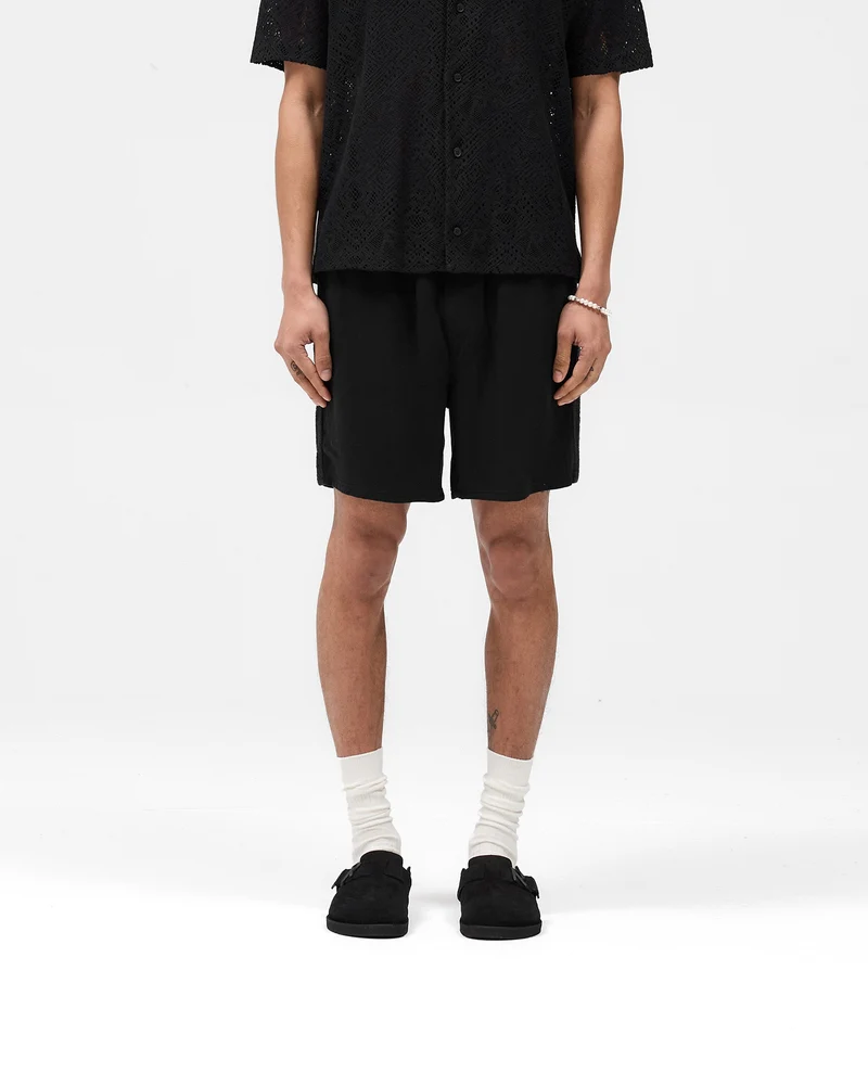 Knitted Panel Short - Black