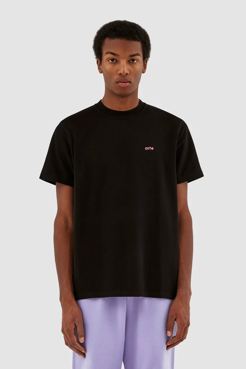 T-shirt Tommy Back Flowers - Noir