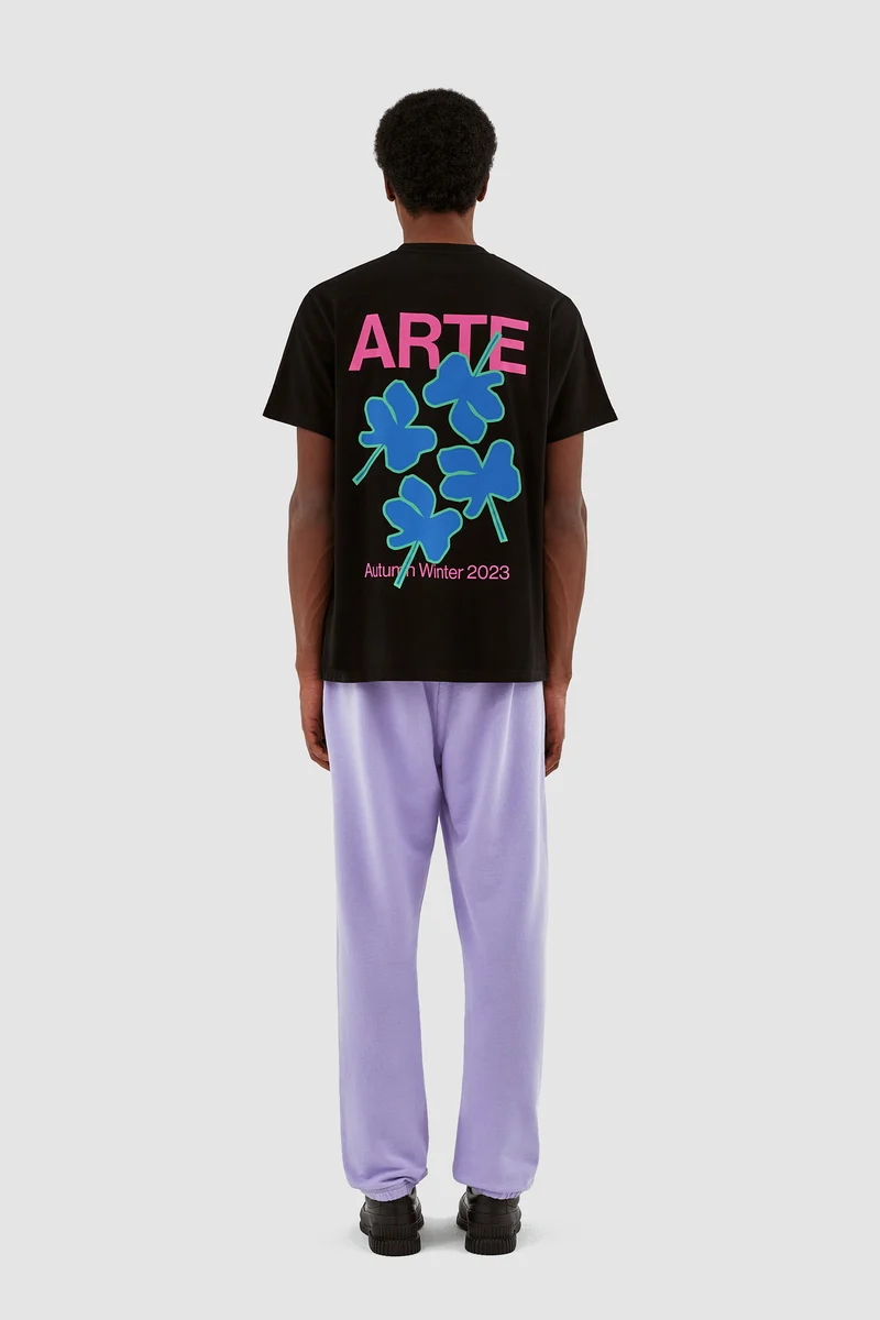 T-shirt Tommy Back Flowers - Noir