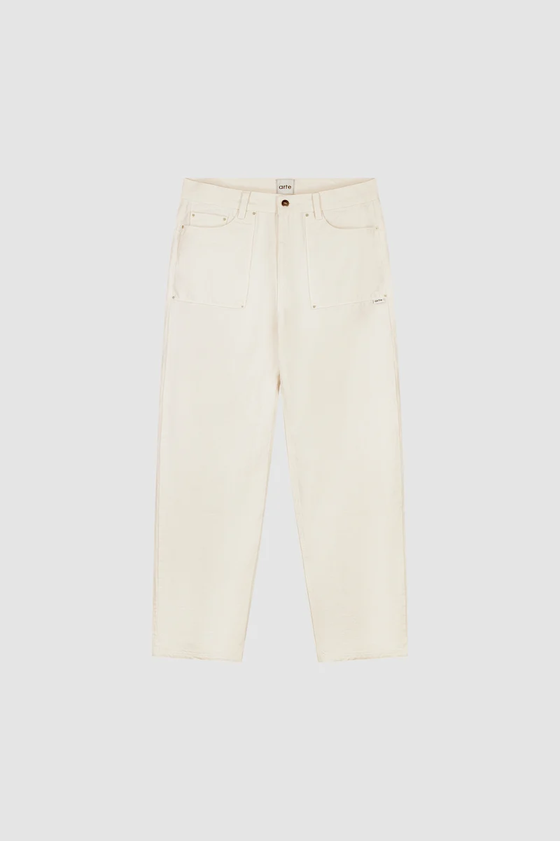 Pantalon Paul en toile - Crème