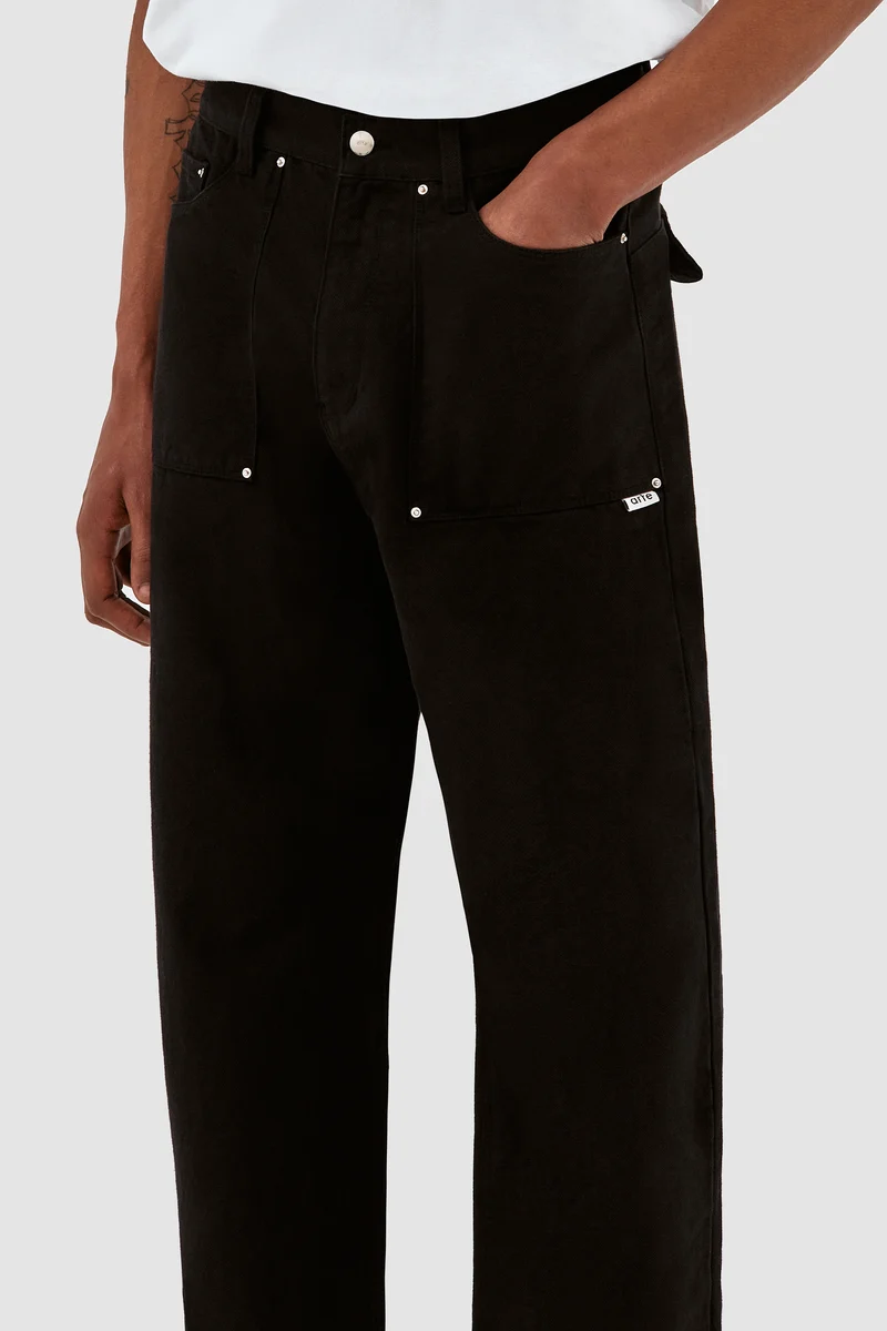Pantalon Paul en toile - Noir