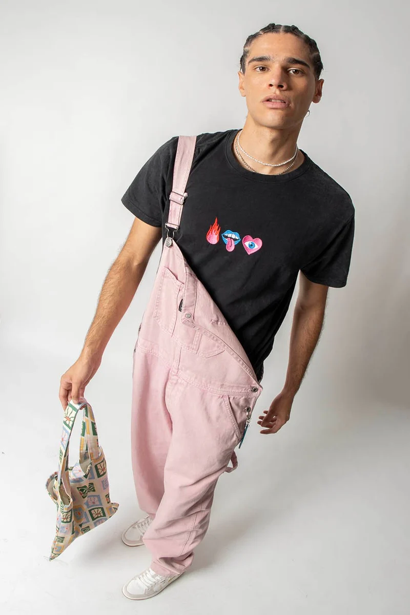 Tee-shirt Washed Mouth Black