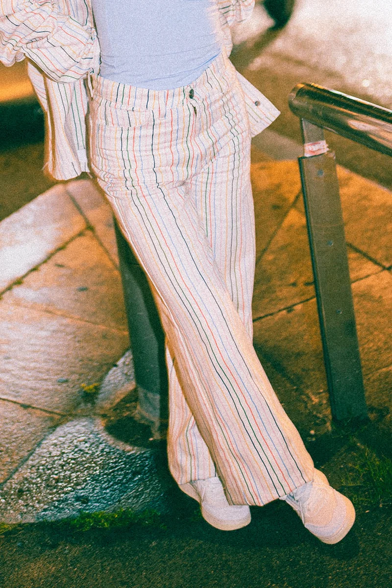 Pantalon à rayures multiples Apple Ivory
