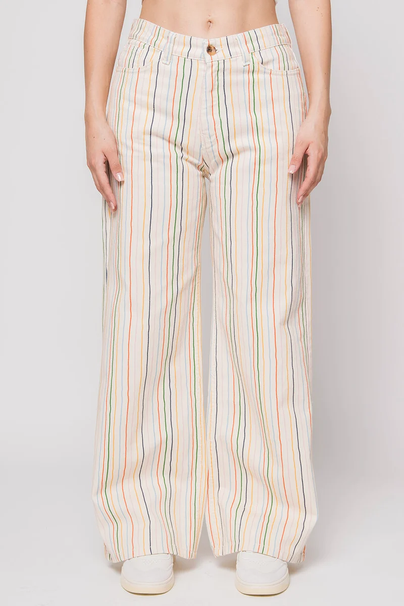 Pantalon à rayures multiples Apple Ivory