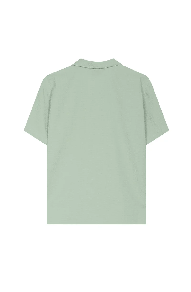 Grande chemise bleue en seersucker