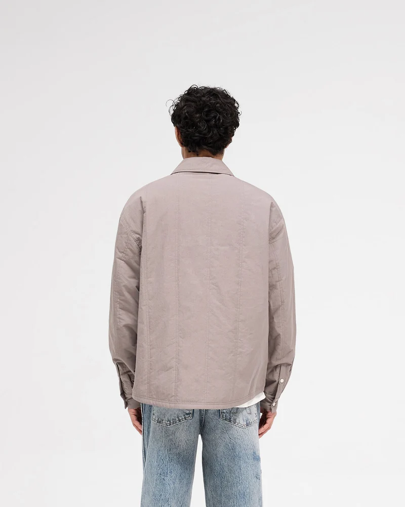 Quilted Overshirt - Mid Grey