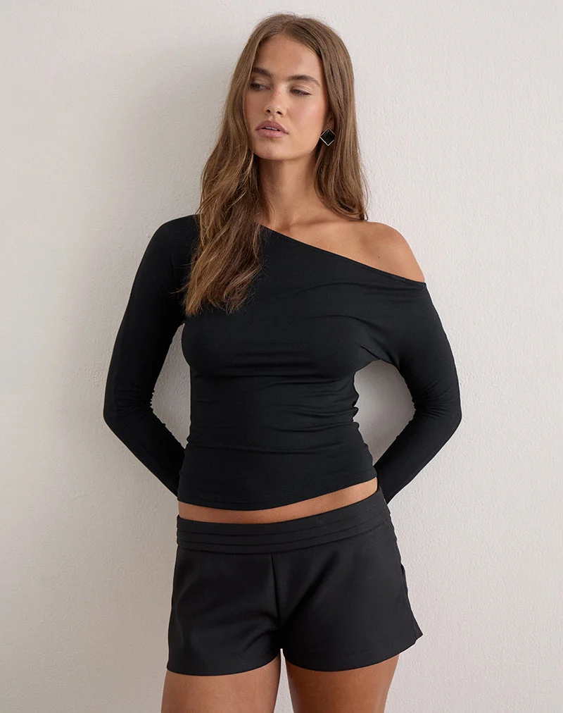 Short Lutara, coupe ajustée, noir