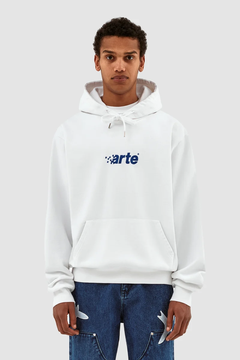 Sweat à capuche Harmon Pixel Logo - Blanc