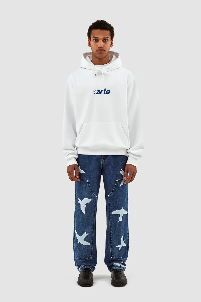 Sweat à capuche Harmon Pixel Logo - Blanc