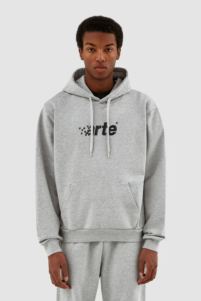 Sweat à capuche Harmon Pixel Logo - Gris