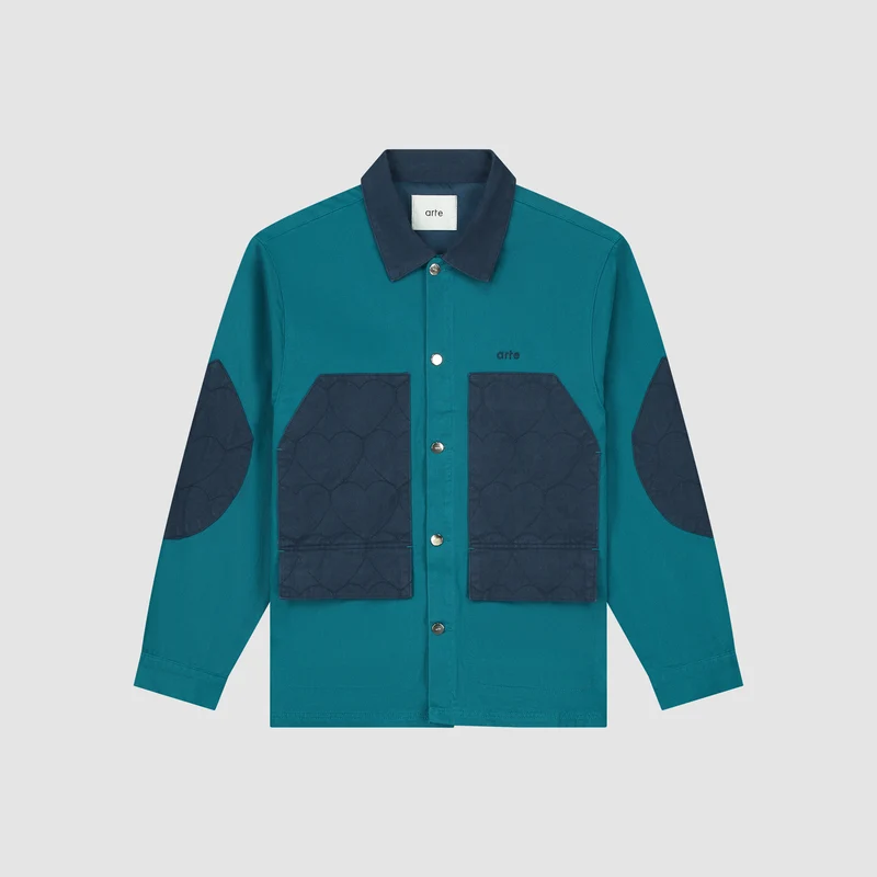 Veste matelassée Jules Heart - Bleu pétrole