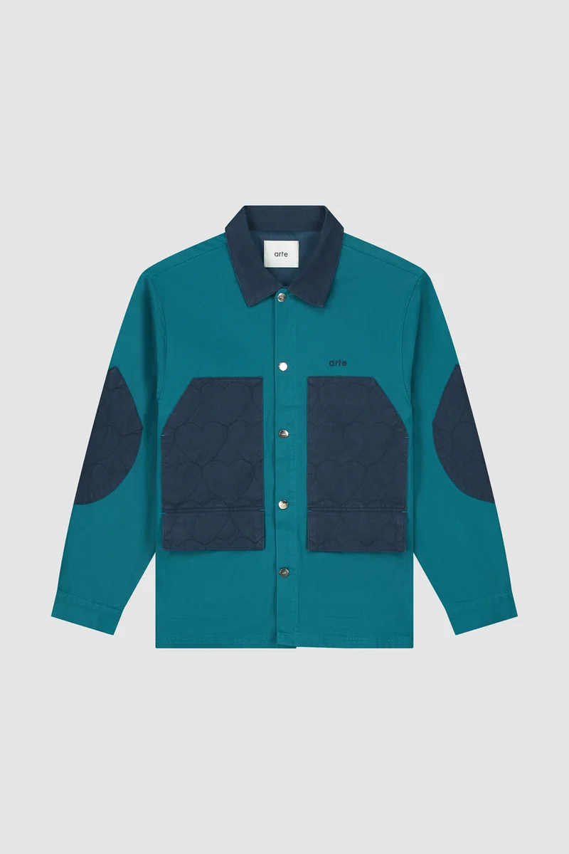Veste matelassée Jules Heart - Bleu pétrole