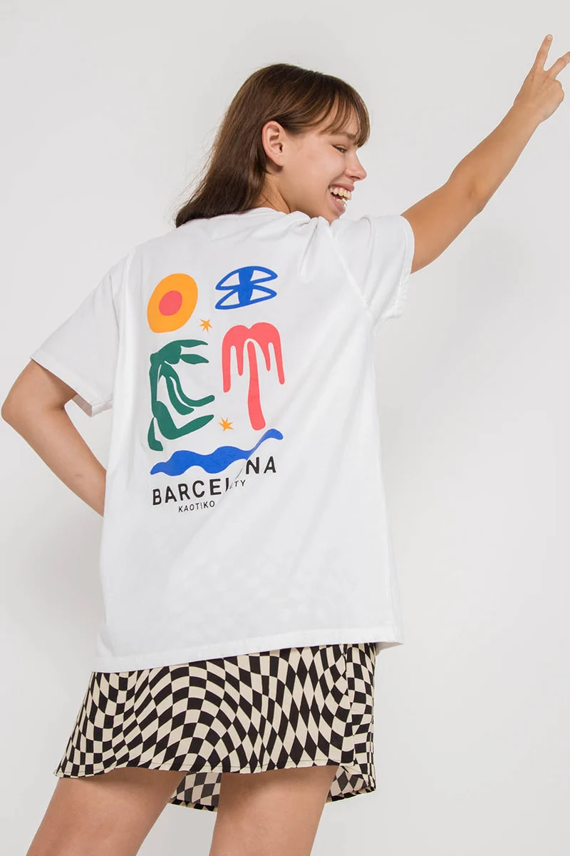 T-shirt délavé Barcelone