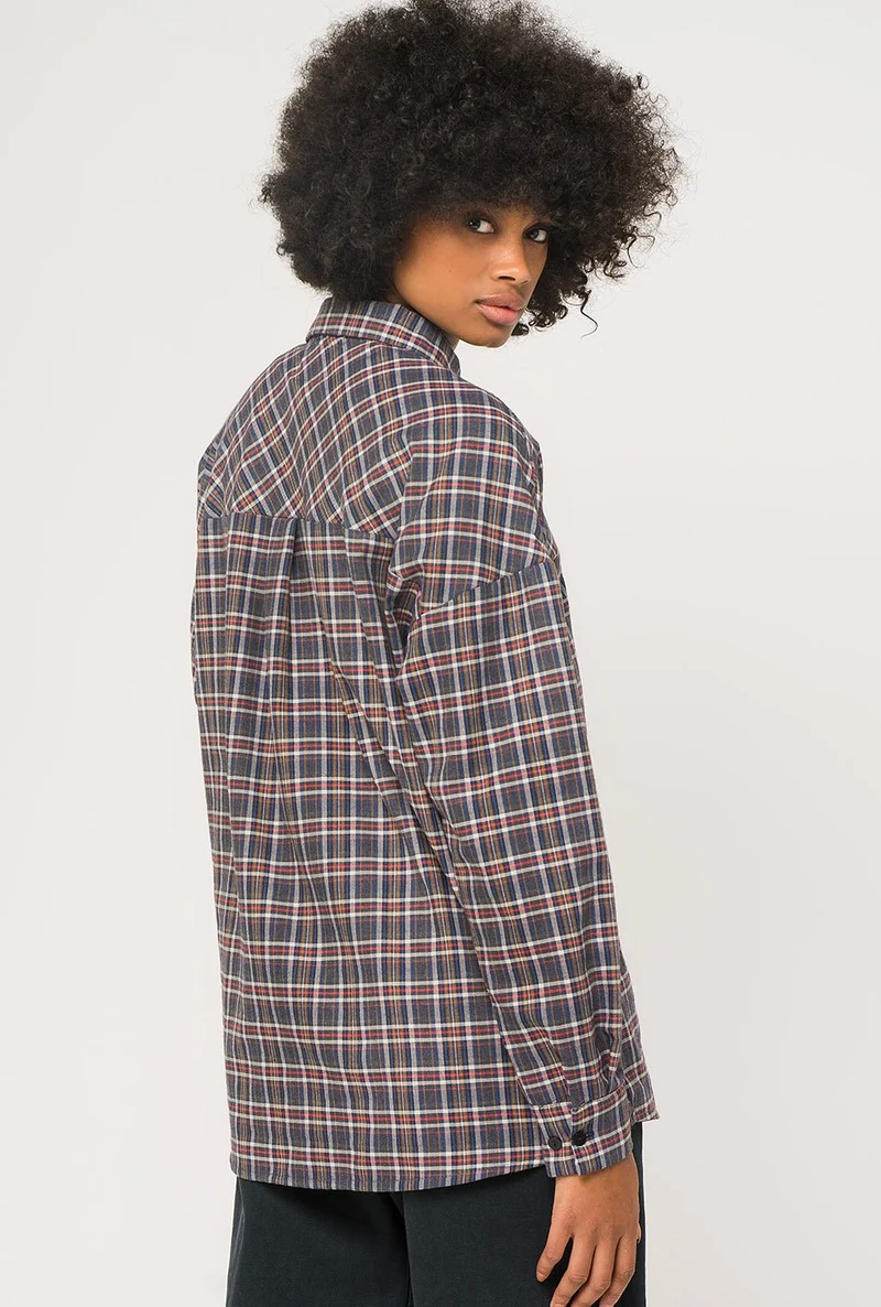 T-shirt Carreaux Oversize Gris