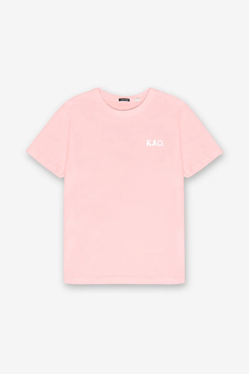 Tee-shirt Washed Find Yourself Pink