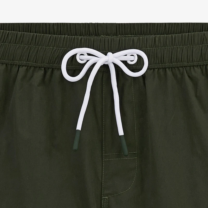 Short de bain uni Nestor vert kaki