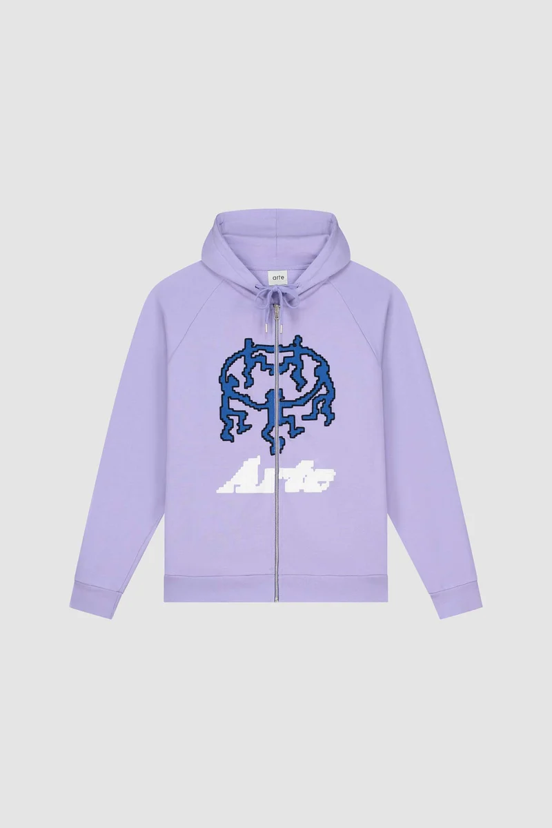 Joe Pixel Dancer Zip Hoodie - Lilas