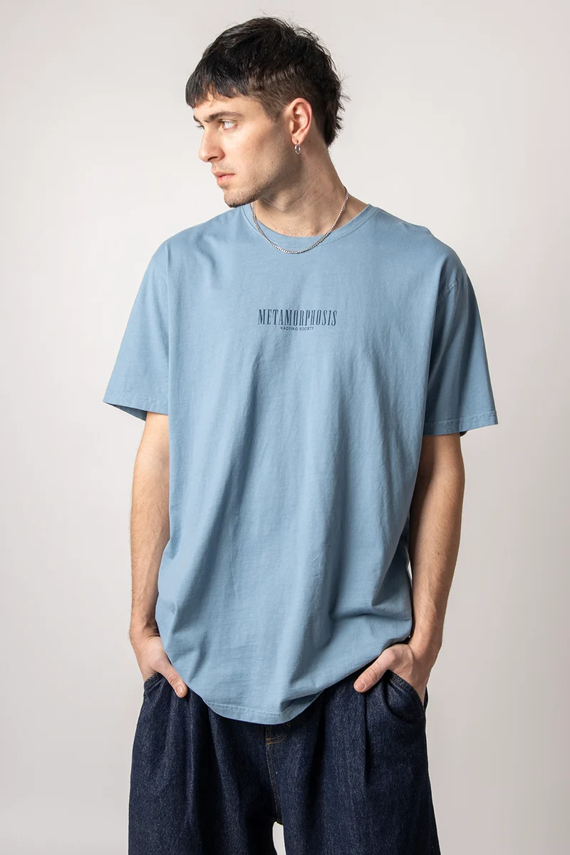 T-shirt Washed Fly bleu métamorphose