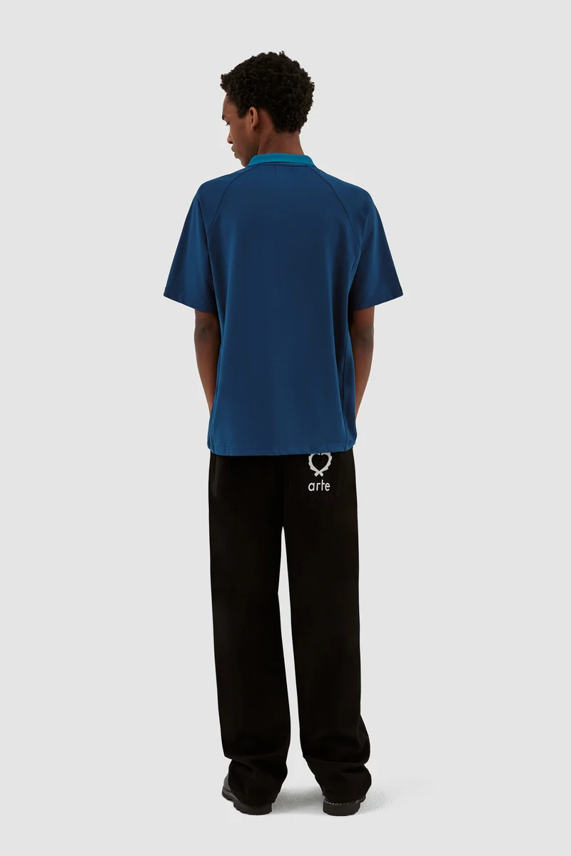 T-shirt à col Taylor - Marine