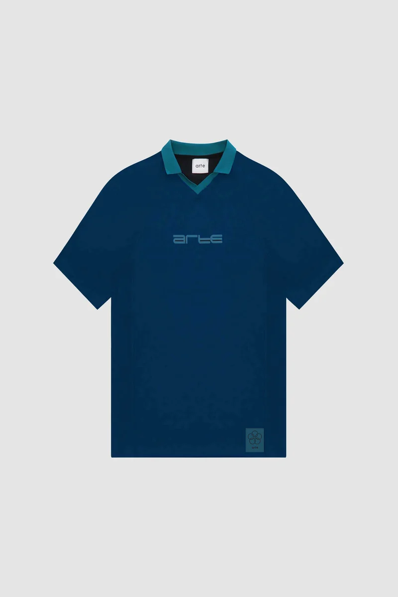 T-shirt à col Taylor - Marine