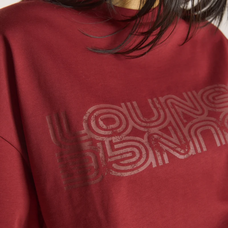 T-shirt Graphique Oversize - Bordeaux
