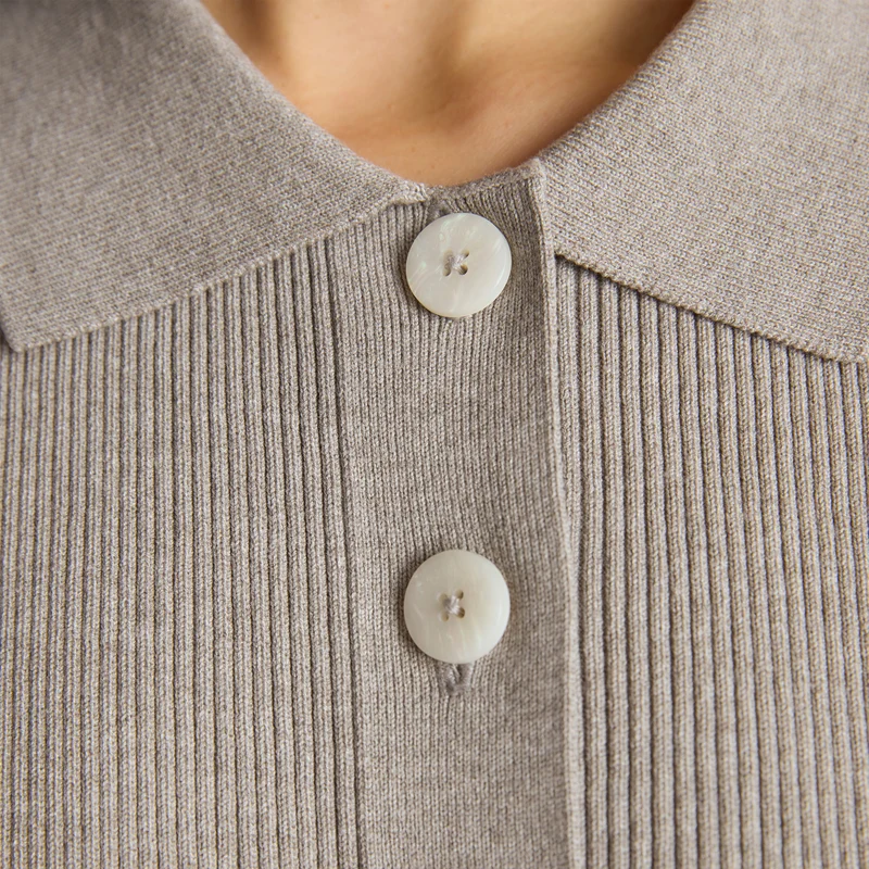 Chemise Oversize en Tricot - Gris Chaud