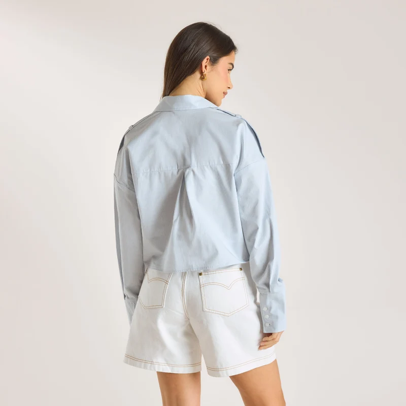 Chemise Asymétrique - Rayures Bleues