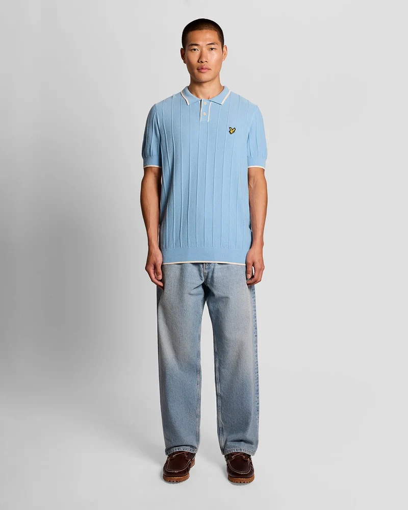 Tipped Pique Knitted Polo Shirt
