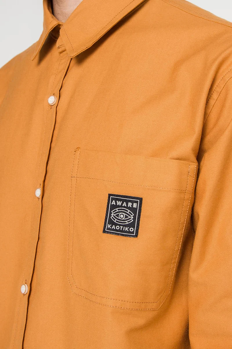 Chemise Washed Roger Mustard