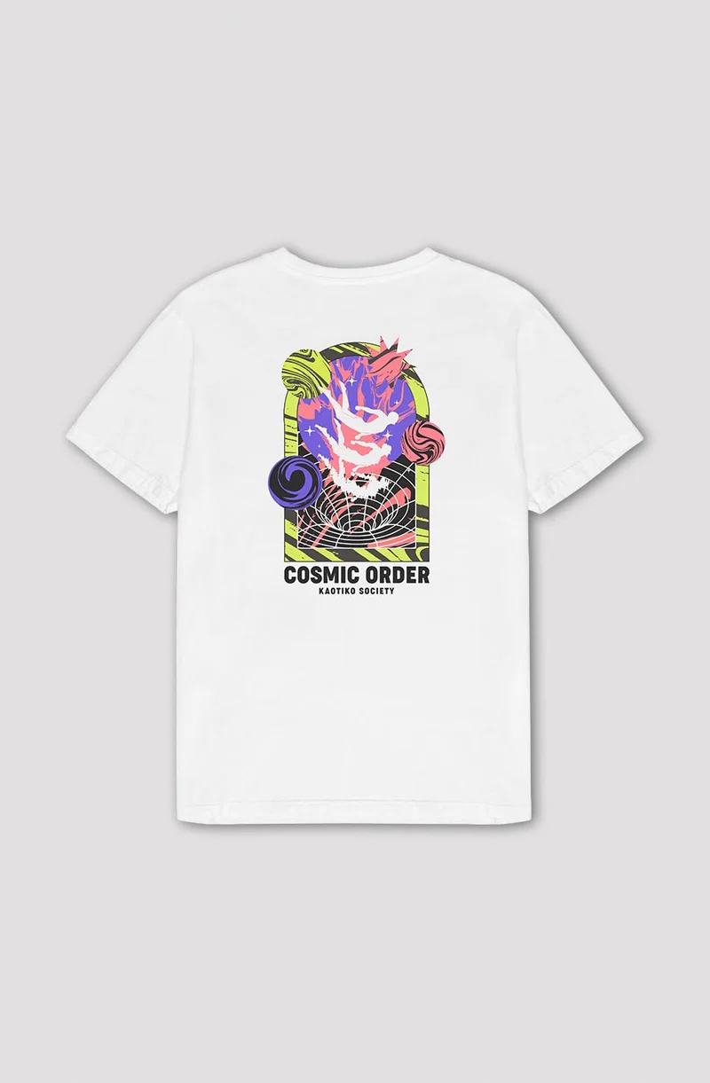 Tee-shirt Washed Cosmic Order White