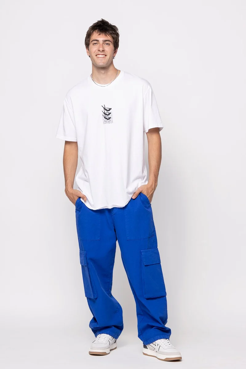 Tee-shirt Washed Cosmic Order White