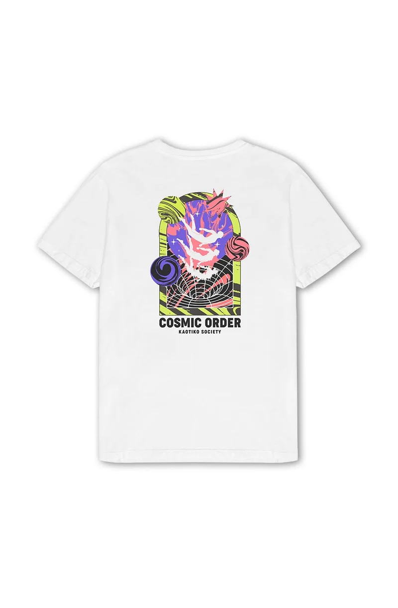 Tee-shirt Washed Cosmic Order White