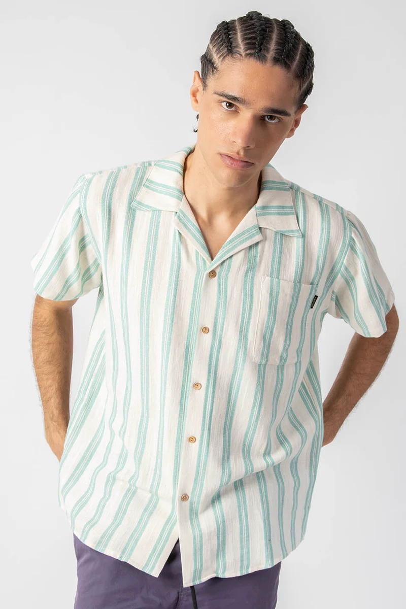 Ozan - Chemise à rayures - Ivoire/ aqua