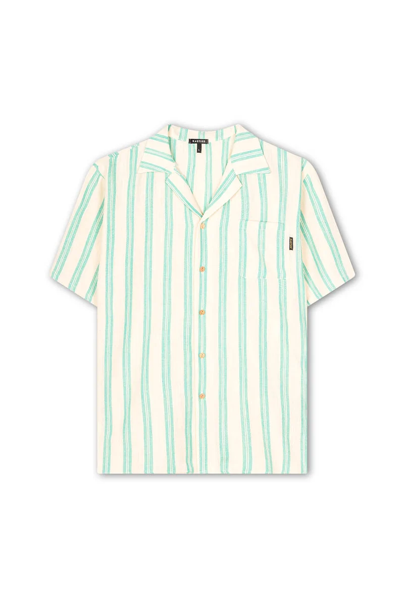 Ozan - Chemise à rayures - Ivoire/ aqua