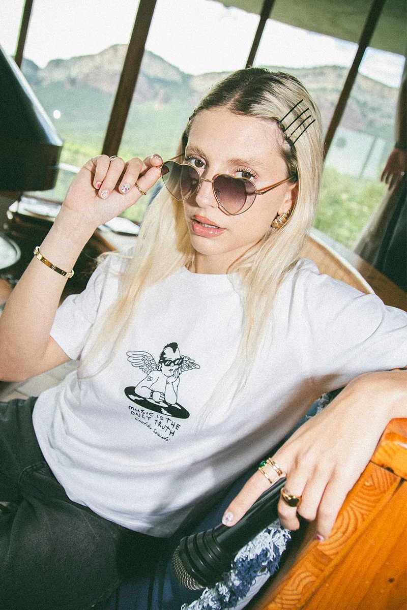 Washed Punk Angel White T-shirt